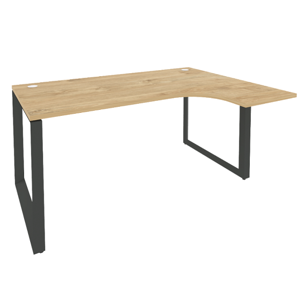 Onix Стол эргономичный правый на О-образном м/к O.MO-SA-4 (R) Тиквуд светлый/Антрацит металл 1580*1180*750 (800/460) - Вид 1