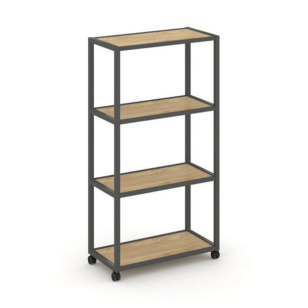 Shelf Mobile Стеллаж 4 уровня 1 секция VR.LT-STK-401.10 Тиквуд Светлый/Металл Антрацит 1000*400*1523 - Вид 1
