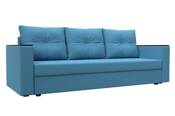Диван прямой Атланта Лайт без стола Рогожка голубой - Вид 1
