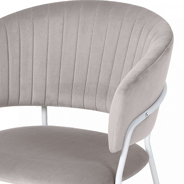 Стул кухонный Даксон светло-серый велюр/белый - Вид 6