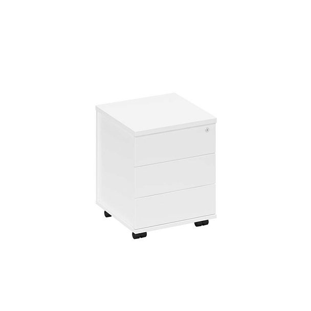 Тумба выкатная 3-х ящичная с центральным замком Elevo А1 212 БП белый премиум - Вид 1