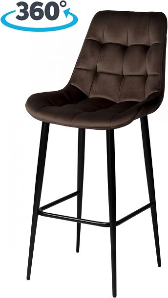 Комплект барных поворотных стульев Эйден, Confetti coffee/черный, 3 шт. - Вид 1