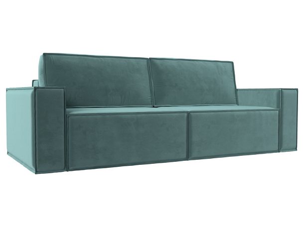 Диван прямой Куба (полностью велюр бирюзовый) - Вид 1