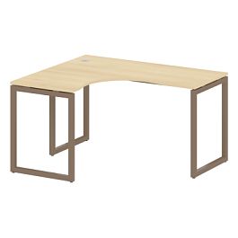 Metal System Quattro Стол криволинейный левый на О-образном м/к 40БО.СА-3 (L) Акация/Мокко металл 1400*1200*750 - Фото предпросмотра