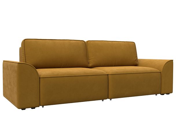 Диван прямой Лига-048 НПБ Велюр желтый - Вид 1