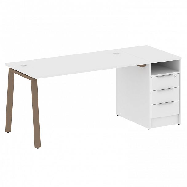 Рабочая станция "Metal System" БА.РС-СТП -1.3 белый/мокко - Вид 1