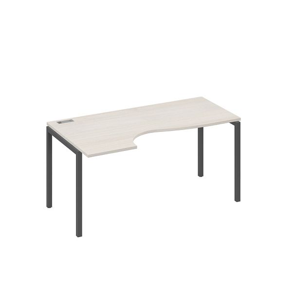 Стол эргономичный левый "Классика" на металлокаркасе DUE A4 А4 Б2 045 БП дуб / металлокаркас антрацит - Вид 1