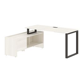 Стол с тумбой EQCT 17614 Ясень Траун/Мокко 1760х1400х750 EDIS - Фото предпросмотра