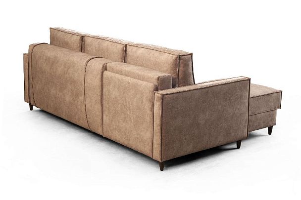 Keln диван-кровать с шезлонгом, велюр бежевый - Вид 3