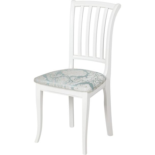 Комплект деревянных стульев с мягким сиденьем Бэль Белая эмаль/Бирюзовый жаккард, 3 шт. - Вид 1