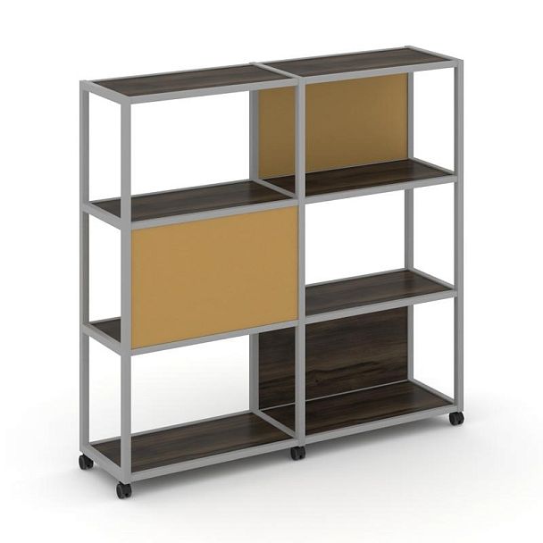 Shelf Mobile Стеллаж 4 уровня 2 секции VR.LT-STK-414.06 Дуб Мали/Металл Серый/W-31 1170*400*1523 - Вид 1