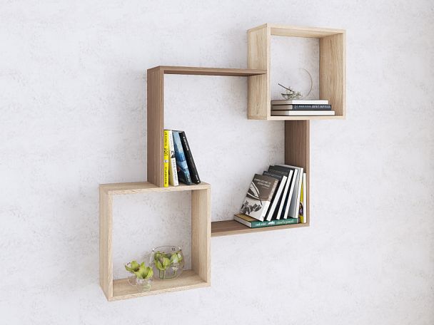 Полка навесная ПН-2 (1050х1050х180) ясень шимо/дуб сонома - Вид 1