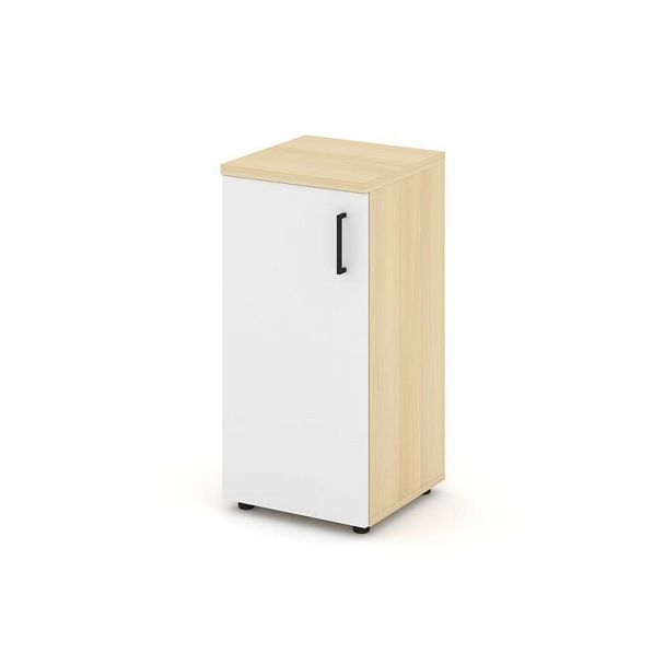 Style Project Шкаф низкий узкий SN.STU-301(L) Акация Лорка/Белый/Черный Ручки 400*400*833 - Вид 1