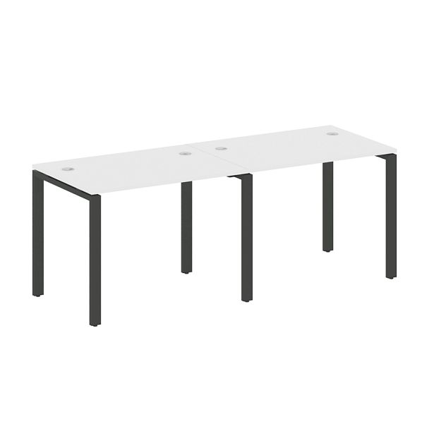 Metal System Р. ст. на 2 раб. места на П-образном м/к БП.СМ-2.1 Белый/Антрацит металл 2000*720*750 - Вид 1