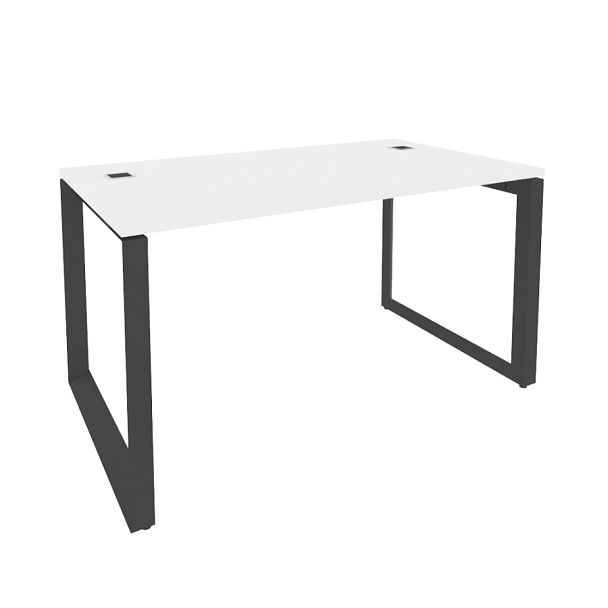 Onix Direct Стол рабочий руководителя на О-образном м/к O.MO-SRR-3.8 Белый бриллиант/Антрацит металл 1380*800*750 - Вид 1