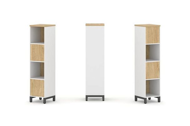 Стайл Проджект Набор стеллажа 2-х сторон., 4 яр. SN.NSD-411 Белый/Тиквуд Светлый/Металл Антрацит 387 - Вид 1