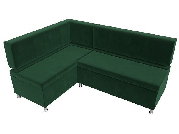Кухонный уголок Стайл левый (полностью велюр зеленый) - Вид 5