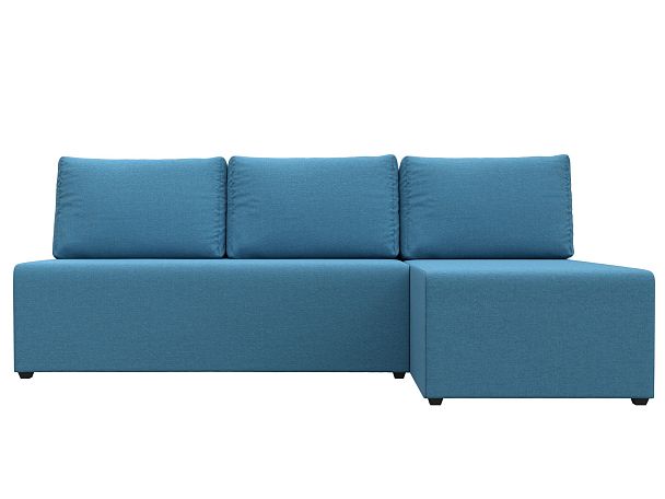 Диван угловой Поло правый угол Рогожка голубой - Вид 2