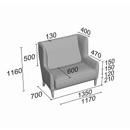 (gvi-d2) Диван Гвинз двойной - Фото предпросмотра