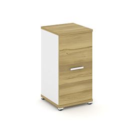 Concept Шкаф 1 узкая секция, 2 ниши CN.STU.E-213 W Дуб Винченцо/Белый Бриллиант/Металл Белый 420*420*818 - Фото предпросмотра