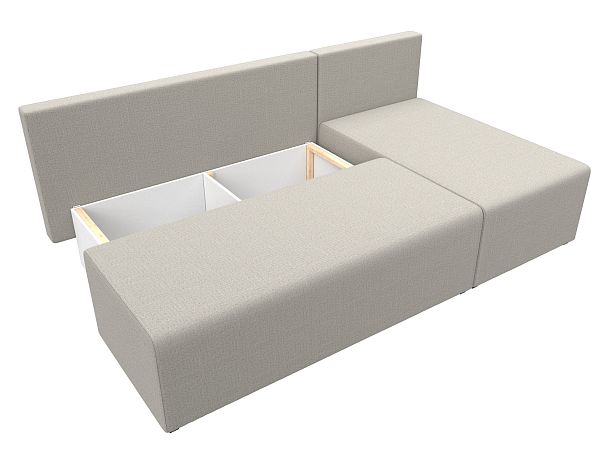 Диван угловой Поло правый угол Рогожка бежевый - Вид 7