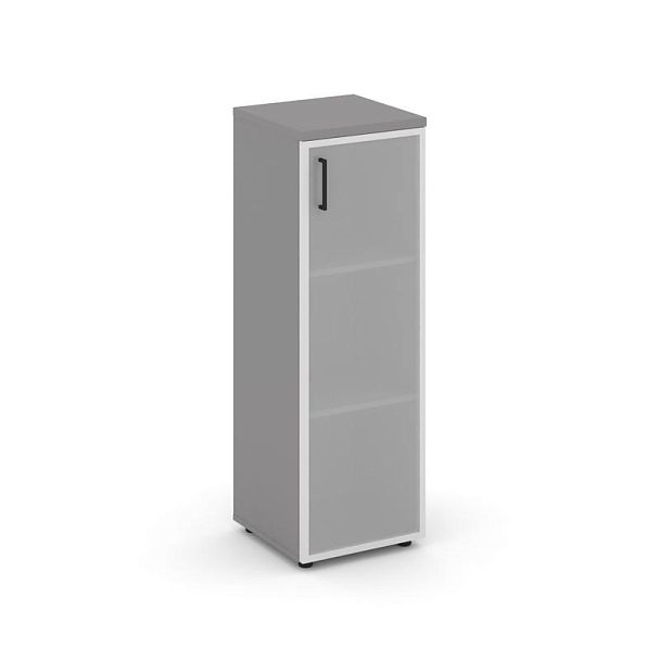 Стайл Проджект Шкаф средний узкий правый (1 средний фасад стекло сатин в раме) SN.STU-206(R) Серый П - Вид 1