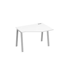 Стол эргономичный правый "Техно" на металлокаркасе TRE A4 А4 Б3 052 БП белый премиум / металлокаркас серый - Фото предпросмотра