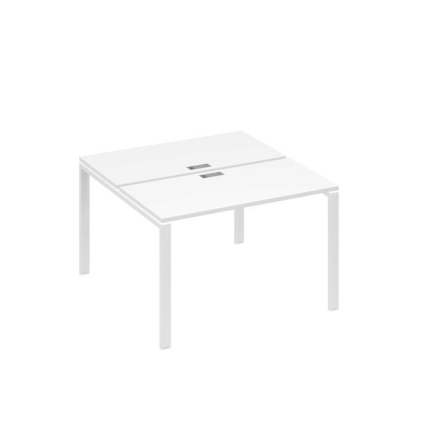 Станция 2х120 рабочая с металлокаркасом UNO A4 А4 Б1 170 БП белый премиум / металлокаркас белый - Вид 1