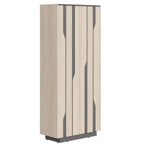 Шкаф СФ-574204 Дуб светлый/Черный графит 900х430х2100 LINE - Вид 1
