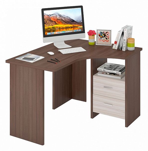 Стол письменный Домино Лайт СКЛ-Угл 120 Карамель/Шамони правый - Вид 2