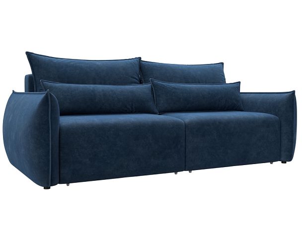 Диван прямой Лига-051 НПБ Велюр синий - Вид 1
