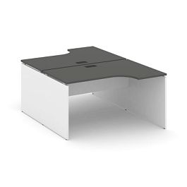 Стайл Проджект Рабочая станция эргоном. SN-D.DRPA-011 Антрацит NEW/Белый/Черная Заглушка 1380*1432/1 - Фото предпросмотра