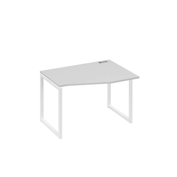 Стол эргономичный правый "Техно" на металлокаркасе QUATTRO A4 А4 Б4 062 БП серый / металлокаркас белый - Вид 1