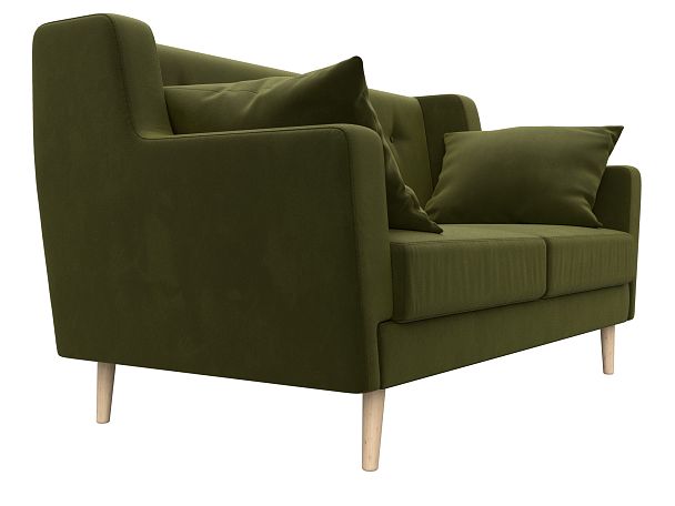 Прямой диван Брайтон 2 (полностью микровельвет зеленый) - Вид 3