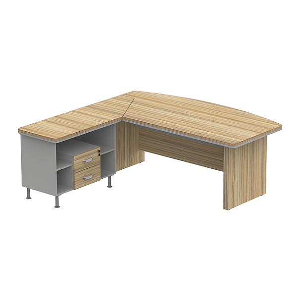 Стол руководителя угловой без вставки L,R 1800 Берлин Кокоболо СРУ 18-200 - Вид 2