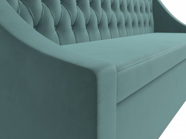 Кухонный прямой диван Мерлин (полностью велюр бирюзовый) - Вид 4