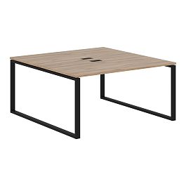 Стол 2-х местный EQWST 1516 Дуб Денвер светлый/Черный 1560х1606х750 EDIS - Фото предпросмотра