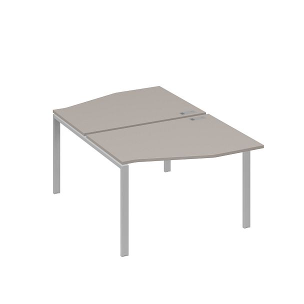 Рабочая станция столы Техно на металлокаркасе UNO (2х120) A4 А4 Б1 189 БП мокко премиум / металлокаркас серый - Вид 1