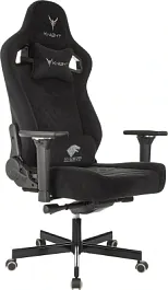 Кресло игровое Knight Hunter черный Alfa Black искусственная замша с подголов. крестов. металл - Фото предпросмотра