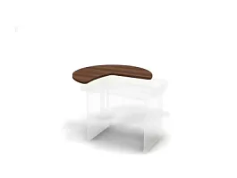 БЕРЛИН / BERLIN Приставной элемент для стола 85 см (без опоры) ЛЕВЫЙ 1090х1070х28 Орех Вармия - Фото предпросмотра