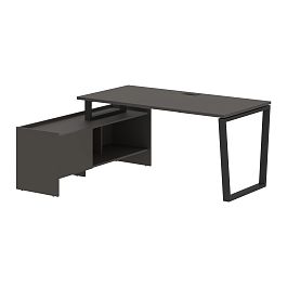 Стол с тумбой EVCT 17814 Мокко/Черный 1760х1400х750 EDIS - Фото предпросмотра