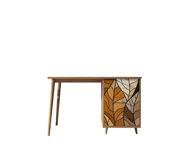 Стол рабочий Berber принт 08 с одной тумбой арт BB31/Print_08 - Вид 1