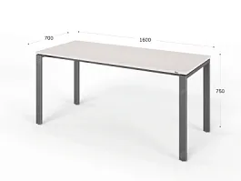 UNITY РМС7-16 ДУБ МОЛОЧНЫЙ Стол на металлокаркасе прямой 1600х700х750 - Фото предпросмотра