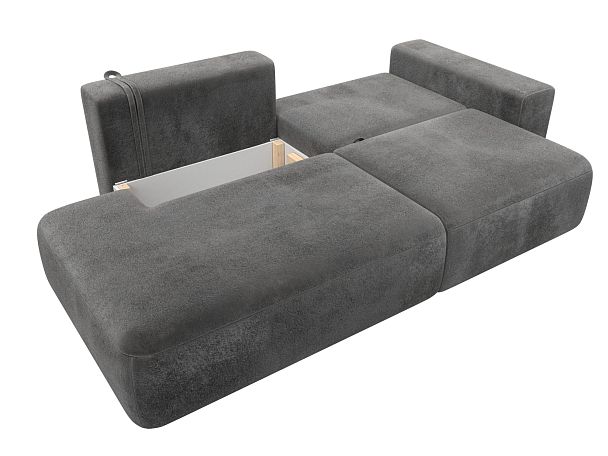 Диван прямой Лига-036 НПБ Модерн подлокотник справа Велюр серый - Вид 8