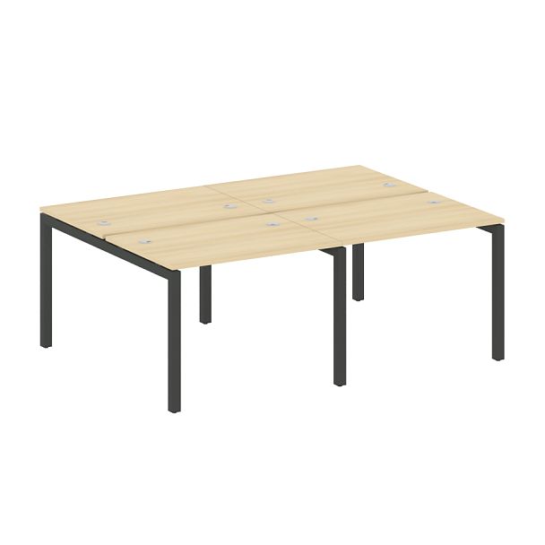 Metal System Quattro Р. ст. на 4 раб. места на П-образном м/к 50БП.СМ-4.1 Акация/Антрацит металл 2000*1475*750 - Вид 1