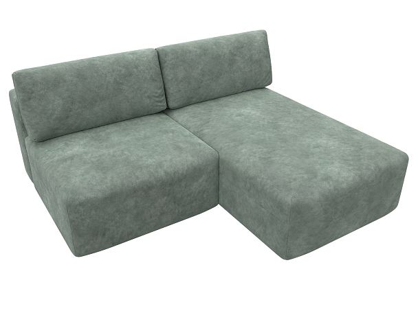 Диван угловой модульный Лига-060 НПБ угол универсальный Велюр зеленый - Вид 6