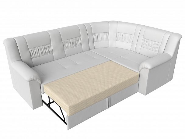 Угловой диван Карелия правый (полностью экокожа белая) - Вид 6