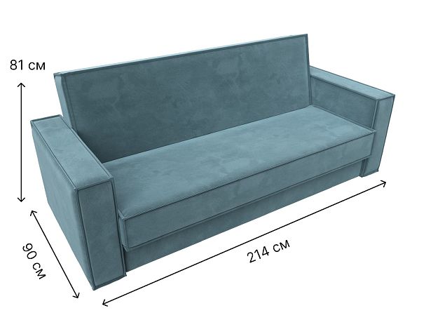 Диван-книжка Куба Велюр бирюзовый - Вид 8