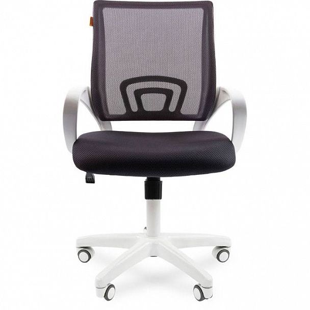 Кресло CHAIRMAN 696, пластик белый, ткань TW/сетчатый акрил, серый - Вид 2