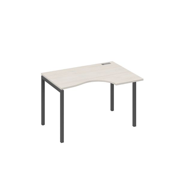 Стол эргономичный правый "Классика" на металлокаркасе DUE A4 А4 Б2 042 БП дуб / металлокаркас антрацит - Вид 1